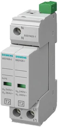 Siemens Ogranicznik Przepięć C Typ 2 2P 20Ka 350V Układ 1+1 Wąski Ze Stykami Sygnalizacyjnymi 5Sd7422-1