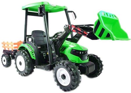 Super-Toys Olbrzymi Traktor Na Akumulator Z Przyczepą 24 V 400W Pilot/Js-3158B-24V Zielony