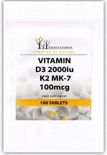 Zdjęcie FOREST VITAMIN Vitamin D3 2000IU K2 MK-7 100mcg 100tabs - Kolbuszowa
