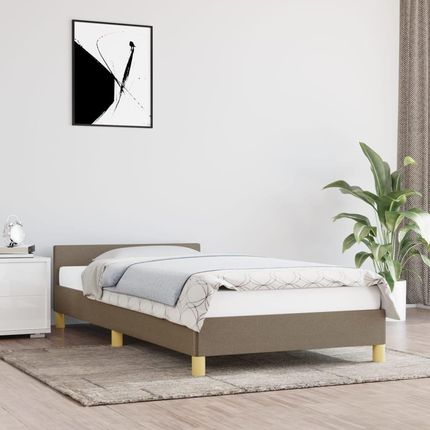 vidaXL Rama Łóżka Z Zagłówkiem Taupe 100X200 Cm Obita Tkaniną 12491035