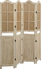 Zdjęcie vidaXL Parawan 4 Panelowy Brązowy 140X165Cm Tkanina (338591) - Lębork