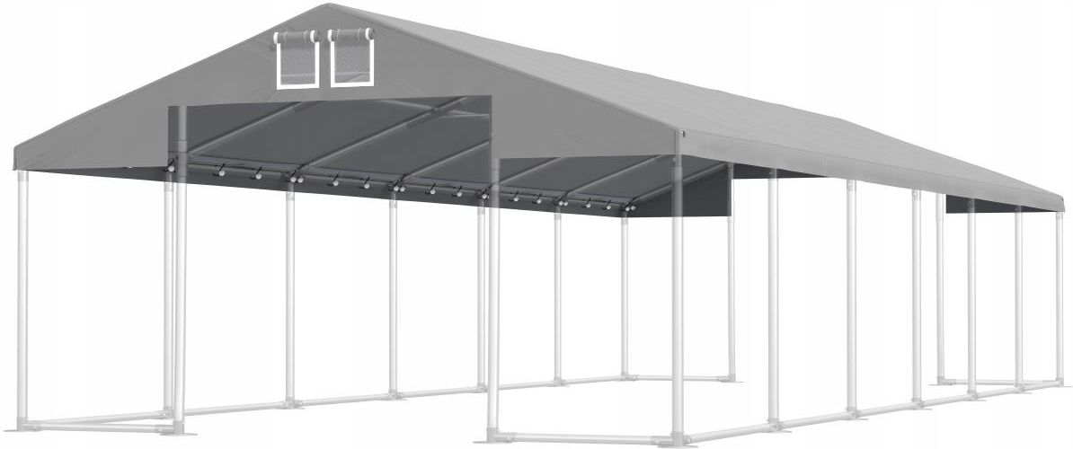 Das Company Tenda di stoccaggio bianco 5x8x3m Impermeabile 560 g/m2 PVC Telone Costruzione Winter Plus sul Fondo e Rinforzi Tetto e dell'Ingresso tutto l'anno con cavi d'acciaio