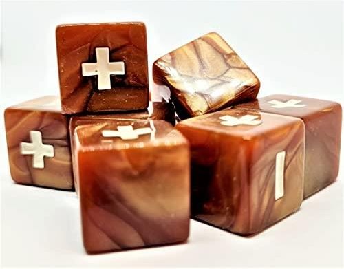 SET DE 4 DADOS PARA FATE / FUDGE (Beige) - Tesoros de la marca