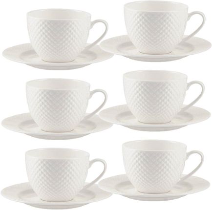Villa Italia Komplet 6 Filiżanek Do Kawy Lub Herbaty Porcelanowych Bari White (ES619K)
