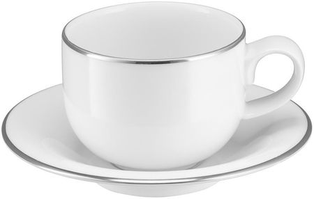 Villa Italia Filiżanka Do Kawy Herbaty 230ml Porcelanowa Ze Spodkiem Plus Platin (NZ127)