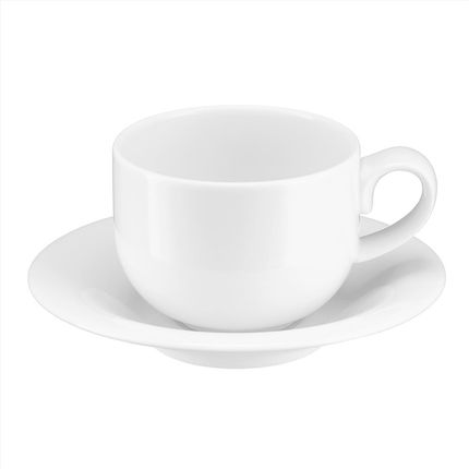 Villa Italia Filiżanka Do Kawy Herbaty 230ml Porcelanowa Ze Spodkiem Plus White (NZ107)