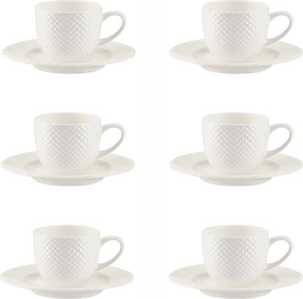 Villa Italia Zestaw Filiżanek Do Espresso Porcelanowych 100ml 6 Sztuk Bari White (ES618K)