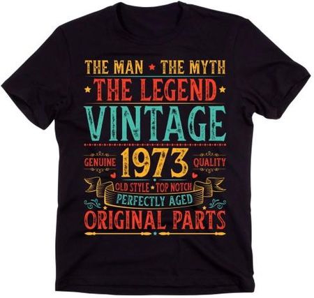 męska koszulka na 50 urodziny vintage 1973 kolorwe