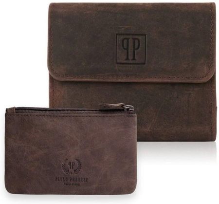 Zestaw skórzany portfel i etui na klucze PAOLO PERUZZI ZUP-64-BR brązowy