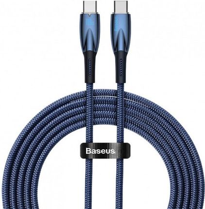 Kabel przewód USB Typ-C do Typ-C 100cm Baseus Glimmer, 100W, 20V, 5A, PD z obsługą szybkiego ładowania - niebieski (CADH000703)