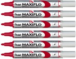 Zdjęcie Pentel Marker Do Tablic Suchościeralnych Maxiflo S Czerwony Zestaw 6szt. - Zabłudów