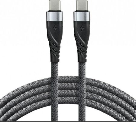 Kabel przewód pleciony USB TYP-C - USB TYP-C, 100cm everActive Power Delivery 3A z obsługą szybkiego ładowania 60W (CBB-1PDG)