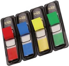 Zdjęcie 3M Zakładki Indeksujące Post It Wąskie Mix 4 Jaskrawych Kolorów 12X43Mm - Frampol