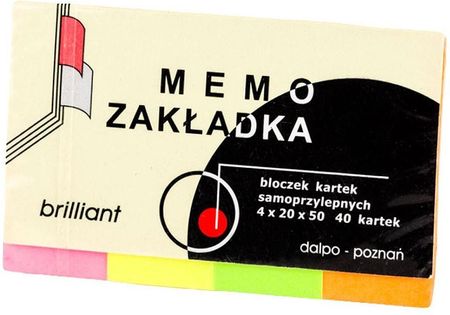 Dalpo Zakładki Samoprzylepne Dalpo Brillant 20Mm X 50Mm 4 40 Karteczek Nsp20 50