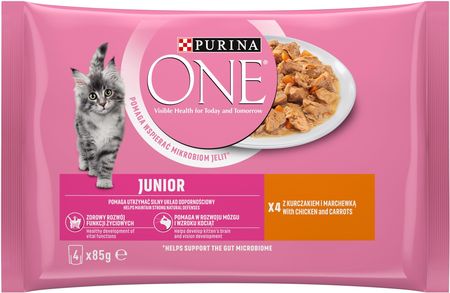 PURINA ONE Junior Karma dla kociąt z kurczakiem i marchewką 16x85g