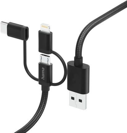 Hama 3w1 Micro USB-C/Lightning 1,5m czarny (201536)