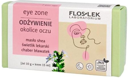 FLOSLEK Eye Zone Odżywienie, krem pod oczy 15ml + żel do powiek i pod oczy 10g