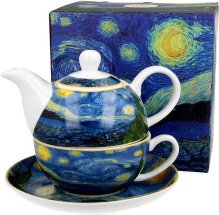 Duo Dzbanek Do Herbaty Porcelanowy Z Filiżanką I Spodkiem Starry Night Vincent Van Gogh 300Ml