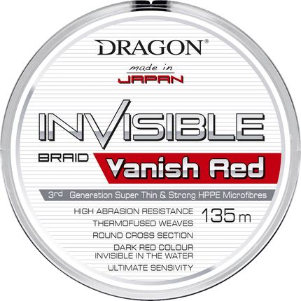 Dragon Invisible Vanish Red Momoi 0.06Mm 4.8Kg Plecionka Wędkarska 0,06 ciemnoczerwona
