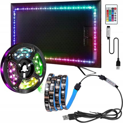 Taśma Led 1m Możliwość Łączenia Lub Przycięcia Podświetlenie Led Taśma Tv Usb Rgb 1M 5V + Pilot