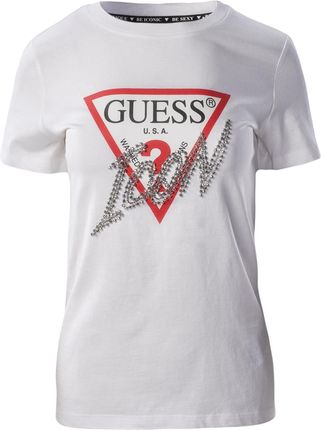 Damska Koszulka z krótkim rękawem Guess SS CN Icon Tee W2Bi12I3Z13-G011 – Biały