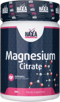 Haya Labs Cytrynian Magnezu 400 Mg Proszek 200 G