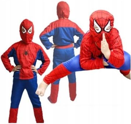 Spiderman Strój Przebranie Kostium Maska 122-134 L