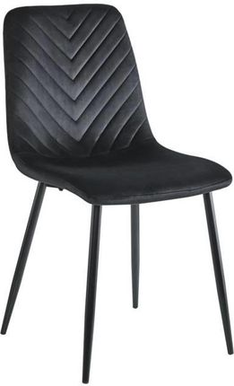 Aropos1 Stylowe Krzesło Welurowe Esla Czarne Z Czarnymi Nogami 19099
