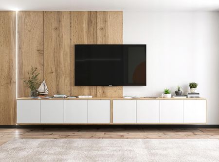 Meble Lindner Wisząca Szafka Rtv Loft Komoda Biały Mat 300Cm 12535542