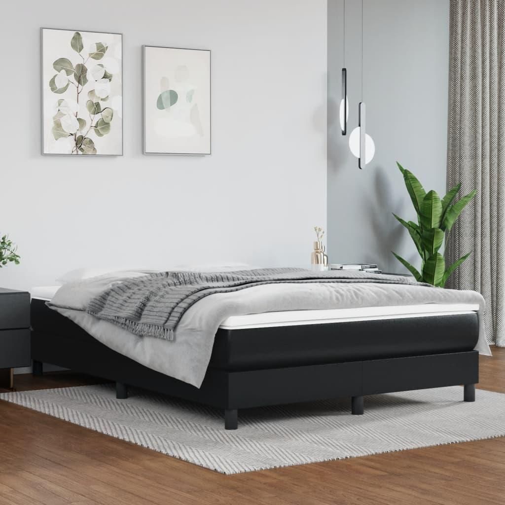 VidaXL ko Kontynentalne Z Materacem Czarne Ekosk ra 140X190 Cm vidaxl-ko-kontynentalne-z-materacem-czarne-ekosk-ra-140x190-cm