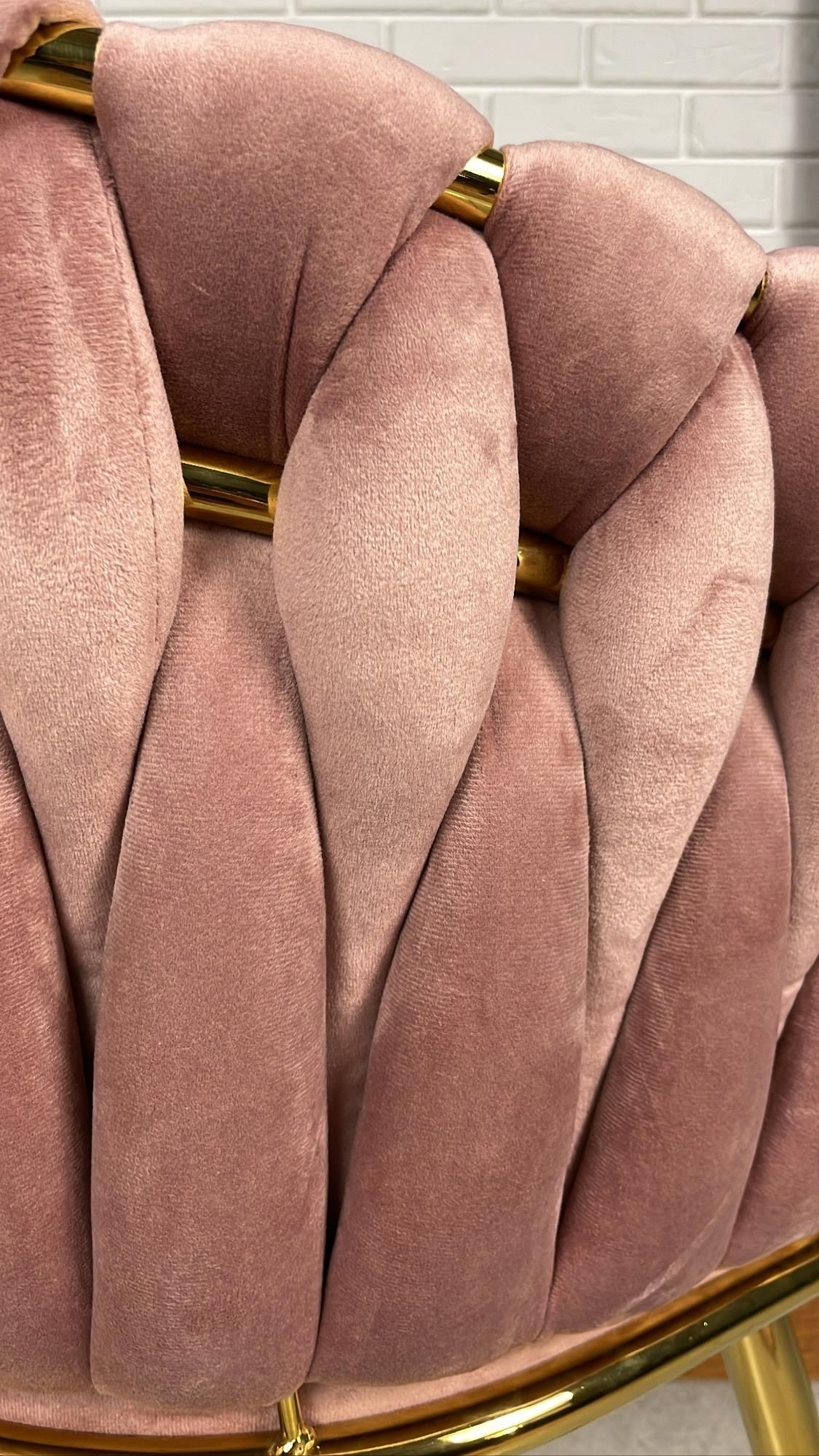 Modne Krzesło Fotel Przeplatany Rosa Róż Do Salonu 8372674F-3312-4618 ...