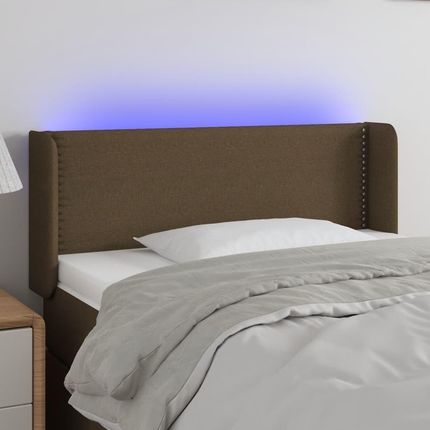 vidaXL Zagłówek Do Łóżka Z Led Ciemnobrązowy 83X16X78 88 Cm Tkanina 12481646