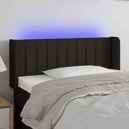Vidaxl Zagłówek Do Łóżka Z Led Czarny 93X16X78 88 Cm Tkanina 12481146