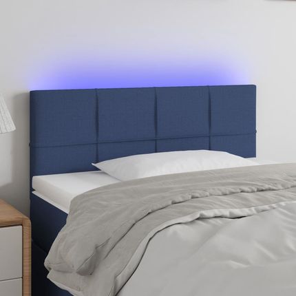 Vidaxl Zagłówek Do Łóżka Z Led Niebieski 90X5X78 88 Cm Tkanina 3121600