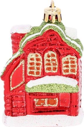Upominkarnia Dekoracja Świąteczna Ozdoby Choinkowe Domek Świąteczny K 3Szt Czerwony 12567606