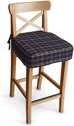 Dekoria Siedzisko Na Krzesło Barowe Ingolf Granatowo Czerwona Kratka Bristol 897-142-68