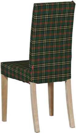 Dekoria Sukienka Na Krzesło Harry Krótka Zielono Czerwona Kratka Bristol 587-142-69