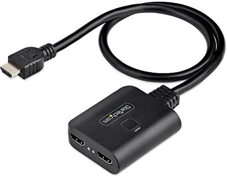 Startech.Com 2-portowy rozdzielacz HDMI 2.0 2 porty 4K60 - Rozdzielacz HDMI 2 porty wyjściowe 1 - HDR/HDCP z wbudowanym kablem HDMI 50cm (HDMI-SPLITTE