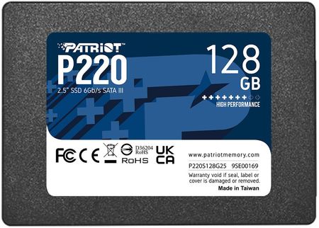 Patriot Memory Ssd P220 128GB Sata3 2,5" (P220S128G25)