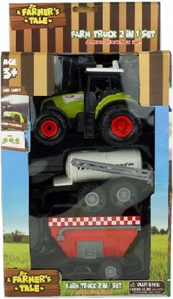 Madej Traktor Rolniczy Z Przyczepą Zabawka Świeci 2W1