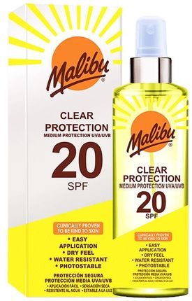 Malibu Clear Protection SPF20 Przezroczysty Spray Ochronny