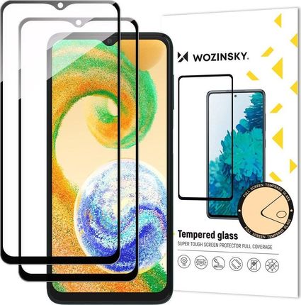Wozinsky Full Glue Tempered Glass Zestaw Szkło Hartowane Samsung Galaxy A04S 9H Na Cały Ekran Z Czarną Ramką 2 Szt.
