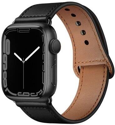 Pasek Tech-Protect Leatherfit Do Apple Watch 2/3/4/5/6/7/8/Se (38/40/41Mm) Czarny
