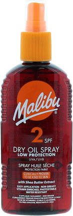 Malibu Dry Oil Spray SPF2 Olejek Brązujący Do Opalania 200ml
