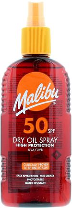 Malibu Dry Oil Spray SPF50 Olejek Brązujący Do Opalania 200ml