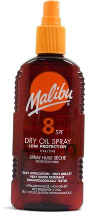 Malibu Dry Oil Spray SPF8 Olejek Brązujący Do Opalania 200ml