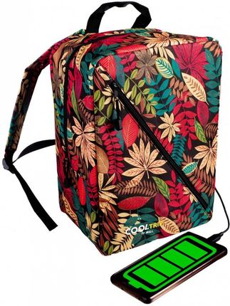 Plecak Torba podróżna podręczna PELLUCCI RGL Wizzair 37A USB Kwiaty