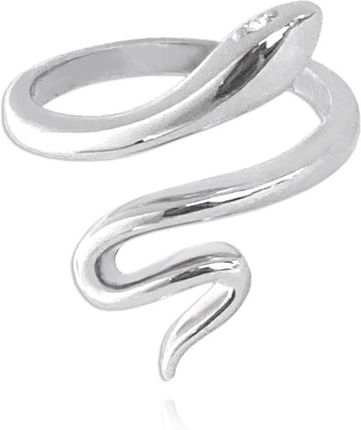 Minet Pierścien srebrny SNAKE z białymi cyrkoniami wielkość 18