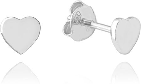 Minet Minimalistyczne srebrne kolczyki serce