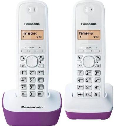 Panasonic KX-TG1612FRF Duo Bezprzewodowa automatyczna sekretarka telefoniczna Bialy Fioletowy